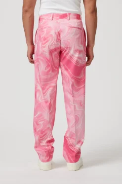 Drogba Oversized Pink Abstract Cotton Trousers