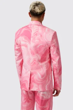 Drogba Oversized Pink Abstract Cotton Jacket