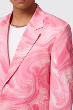 Drogba Oversized Pink Abstract Cotton Suit