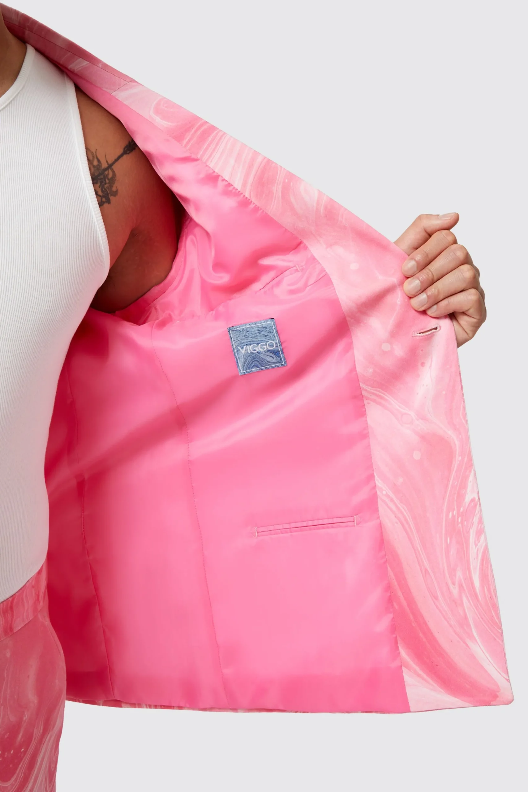 Drogba Oversized Pink Abstract Cotton Jacket