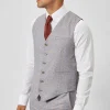 Earlswood Slim Fit Grey Check Waistcoat