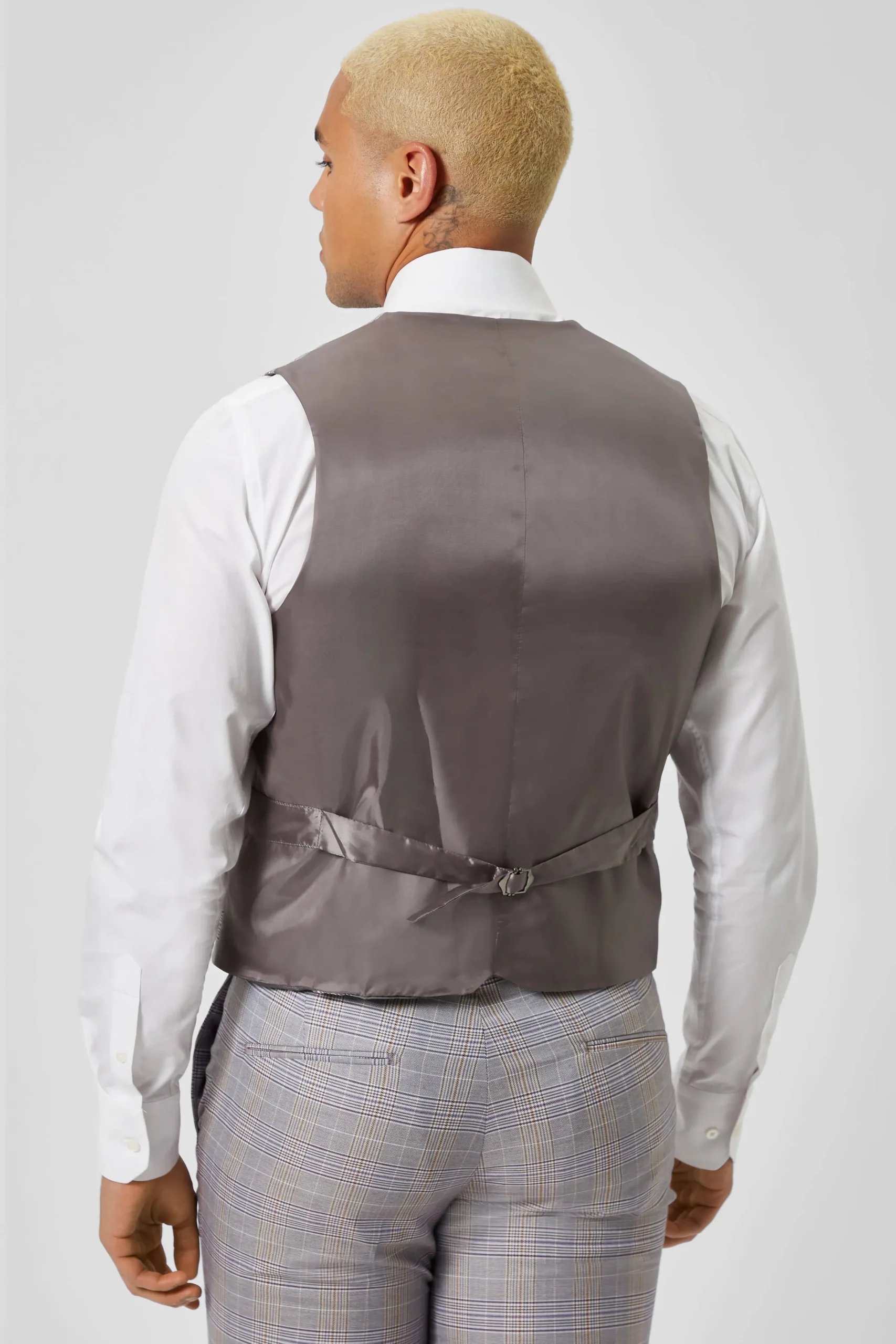 Earlswood Slim Fit Grey Check Waistcoat