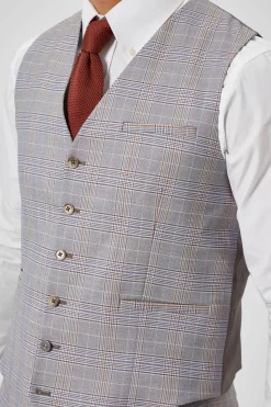 Earlswood Slim Fit Grey Check Waistcoat
