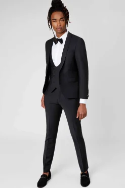 Ellroy Skinny Fit Black Wool Suit
