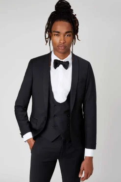 Ellroy Skinny Fit Black Wool Suit