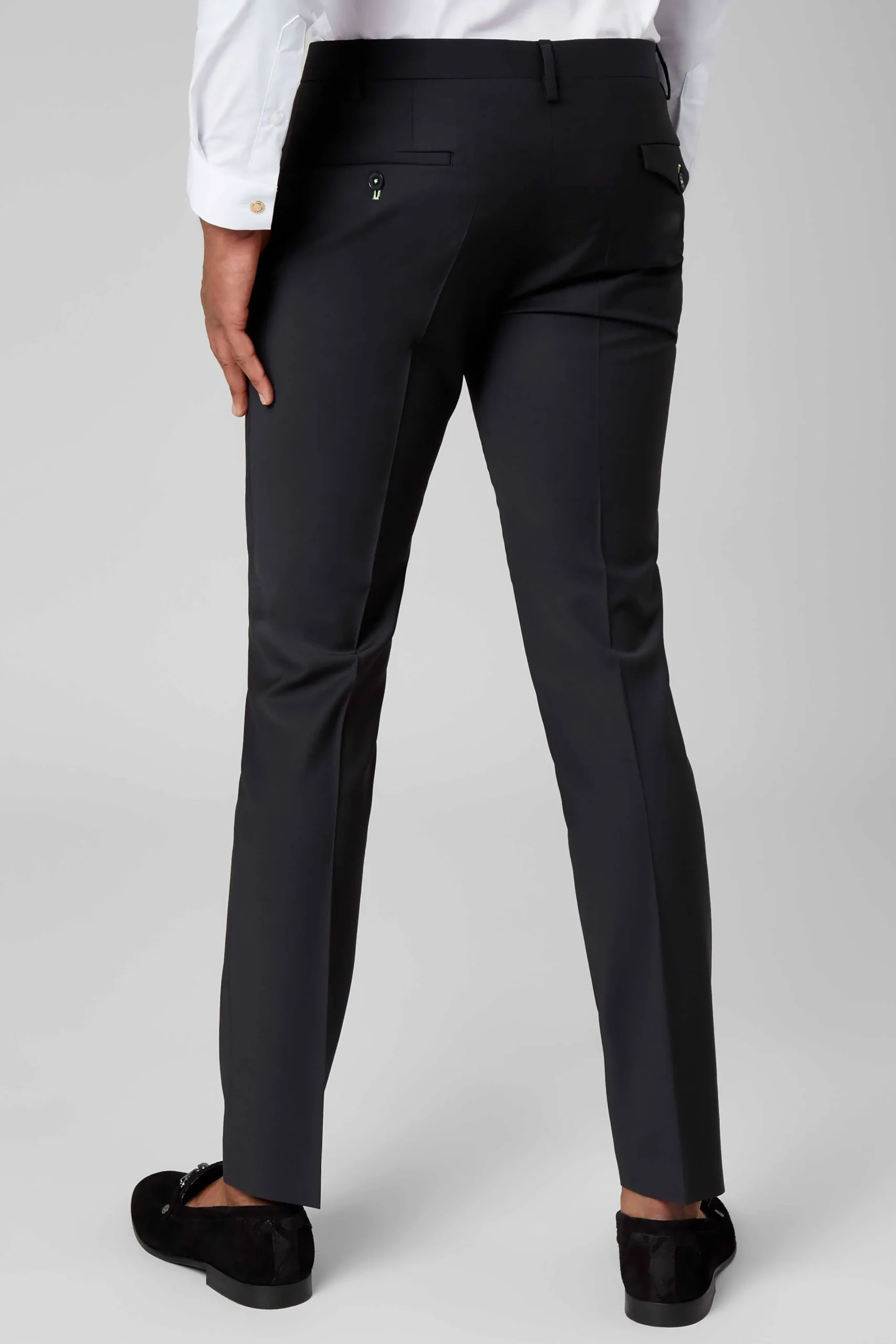 Ellroy Skinny Fit Black Wool Trousers