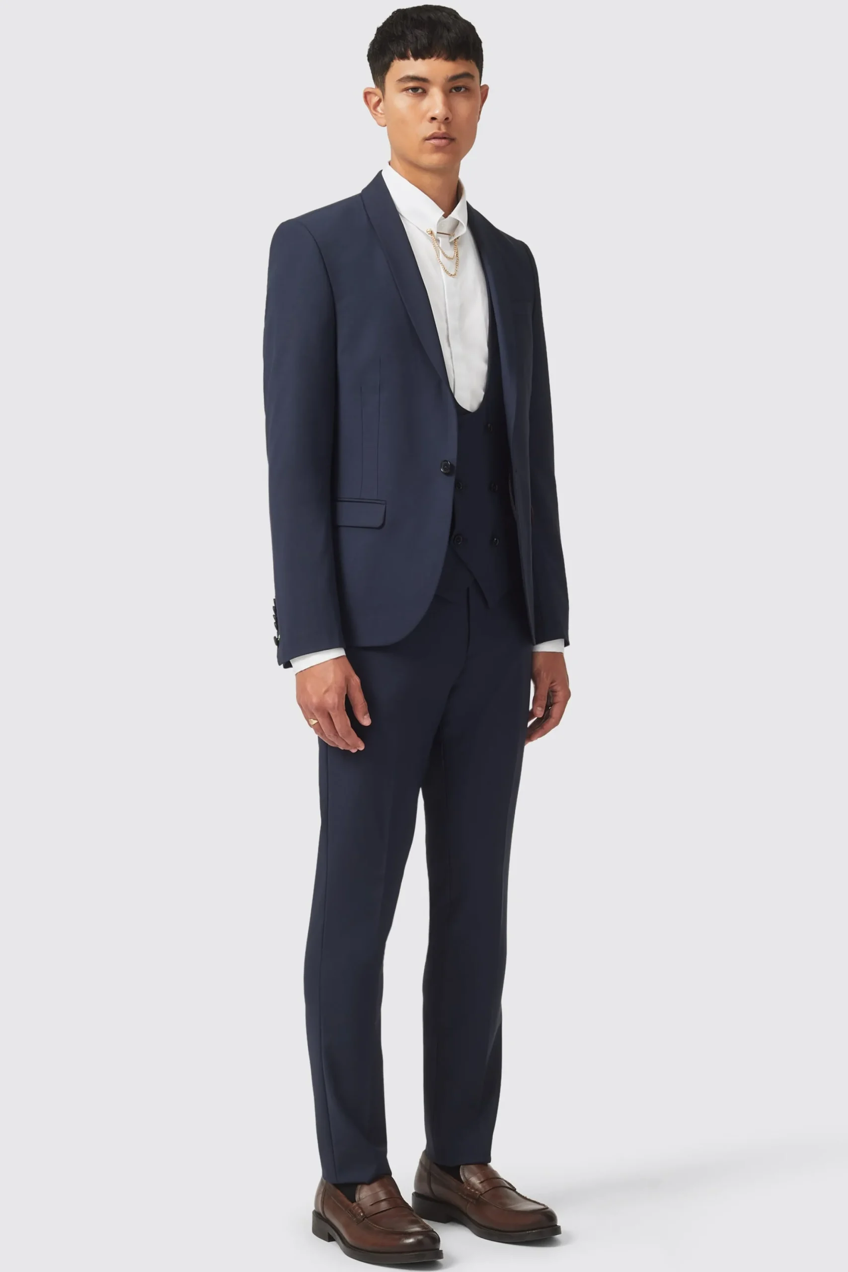 Ellroy Skinny Fit New Navy Waistcoat