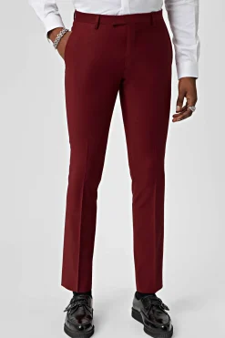 Ellroy Skinny Fit Red Wool Trousers