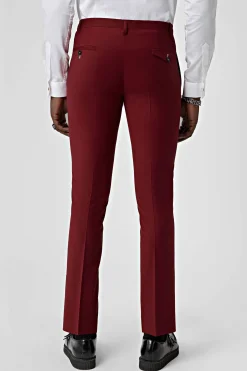 Ellroy Skinny Fit Red Wool Trousers