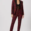 Ersilia Skinny Fit Red Floral Suit