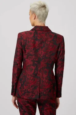 Ersilia Skinny Fit Red Floral Jacket