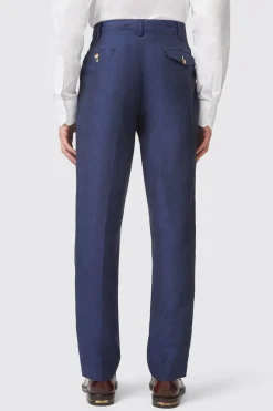 Fairmont Slim Fit Navy Linen Trousers