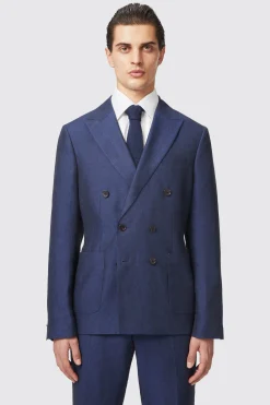 Fairmont Slim Fit White Double Breasted Linen Suit