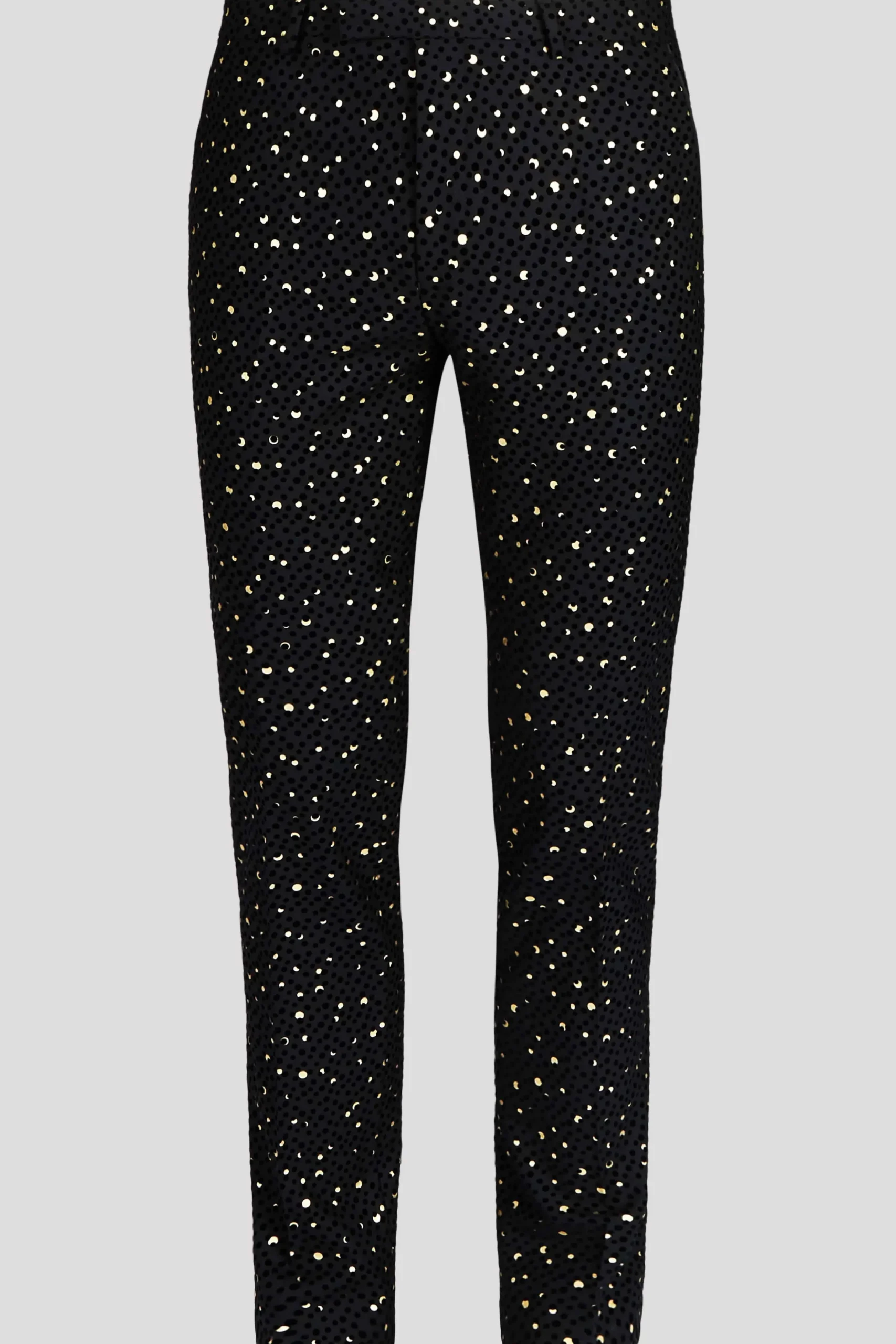 Farrow Skinny Fit Black Polka Dot Tuxedo Trousers