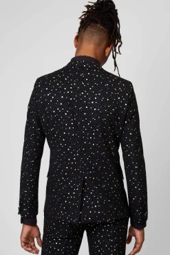 Farrow Skinny Fit Black Polka Dot Tuxedo Suit