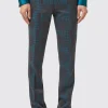 Garland Skinny Fit Black Green Check Trousers