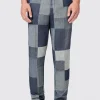 Gasly Slim Fit Blue Denim Patch Trousers