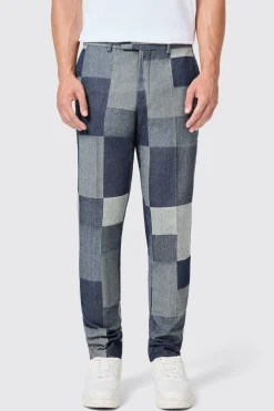 Gasly Slim Fit Blue Denim Patch Trousers