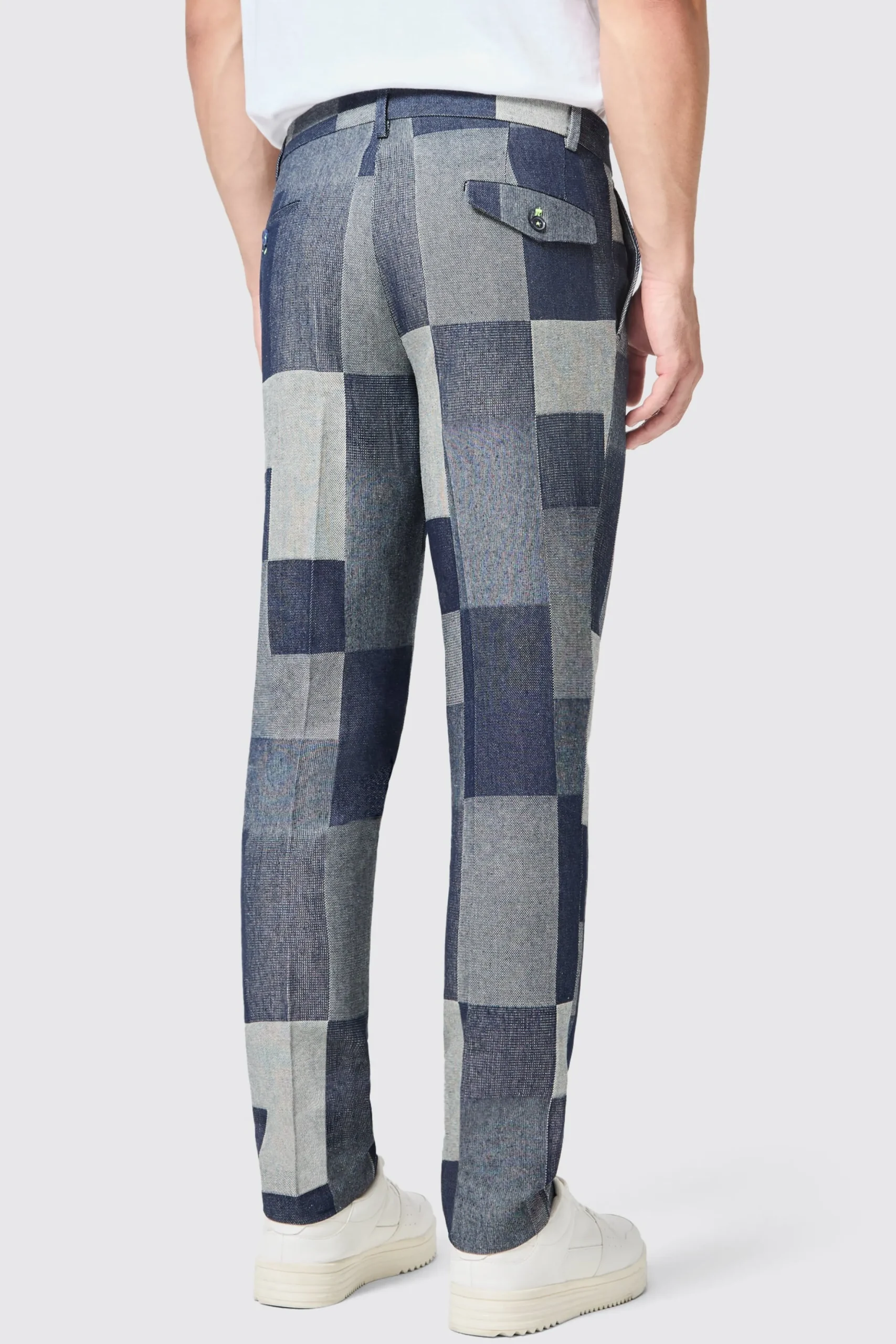 Gasly Slim Fit Blue Denim Patch Trousers