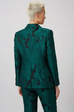 Gillian Skinny Fit Green Floral Suit