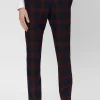 Ginger Skinny Fit Burgundy Tartan Trousers