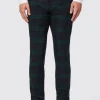 Ginger Skinny Fit Green Tartan Trousers