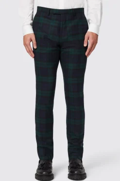 Ginger Skinny Fit Green Tartan Trousers