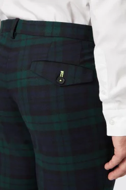 Ginger Skinny Fit Green Tartan Trousers