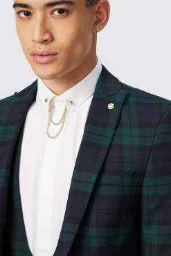 Ginger Skinny Fit Green Tartan Suit
