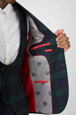 Ginger Skinny Fit Green Tartan Suit
