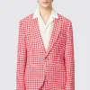 Gittings Slim Fit Red Boucle Cotton Jacket