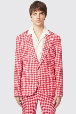 Gittings Slim Fit Red Boucle Cotton Suit