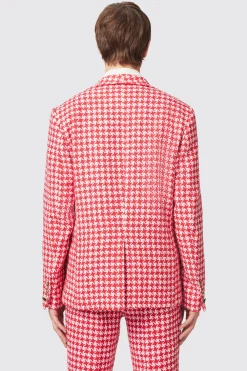 Gittings Slim Fit Red Boucle Cotton Jacket