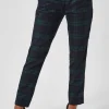 Grace Skinny Fit Green Tartan Trousers