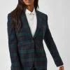 Grace Skinny Fit Green Tartan Jacket