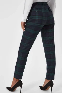 Grace Skinny Fit Green Tartan Trousers