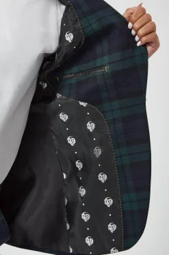 Grace Skinny Fit Green Tartan Jacket