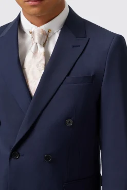 Harwood Slim Fit Navy Double Breasted Wool Suit