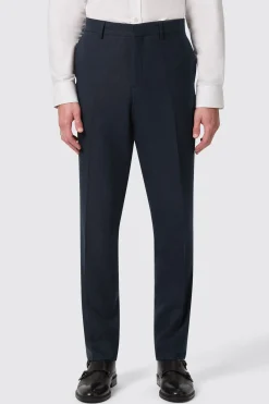 Hodge Slim Fit Navy Pinstripe Trousers