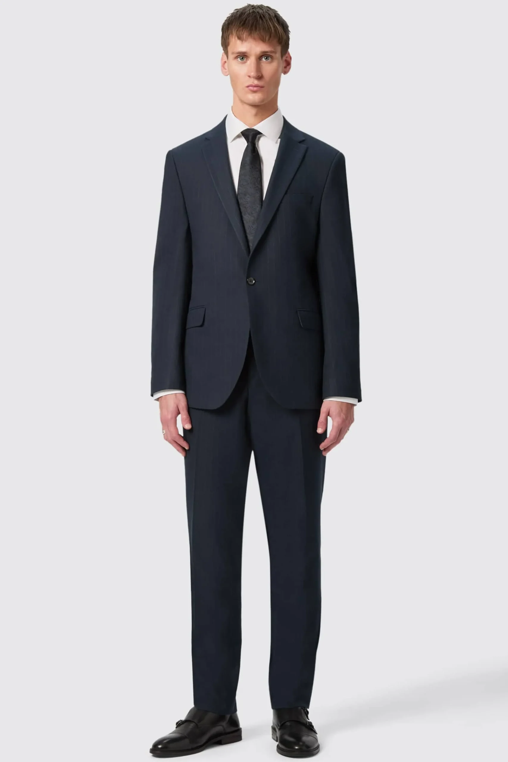 Hodge Slim Fit Navy Pinstripe Suit