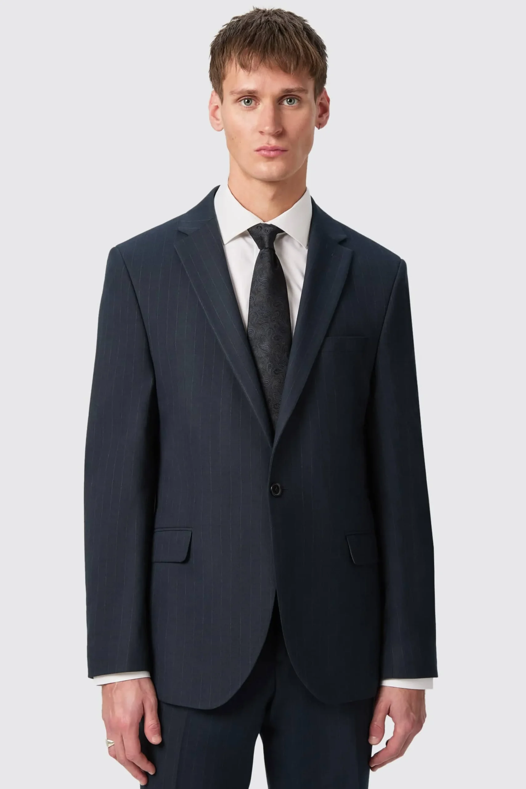 Hodge Slim Fit Navy Pinstripe Suit