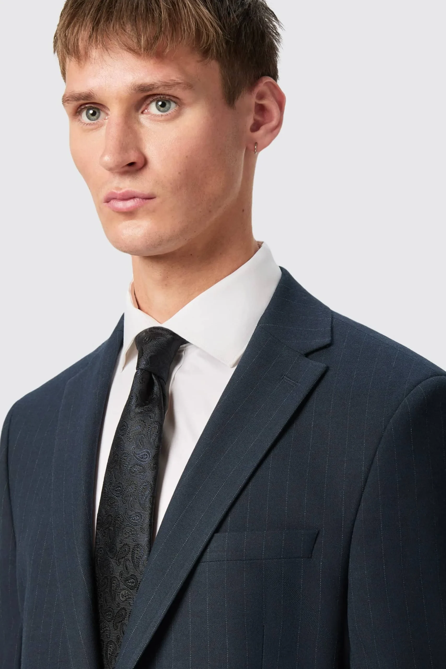 Hodge Slim Fit Navy Pinstripe Jacket