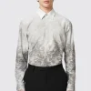 Huile Slim Fit Grey Cotton Shirt