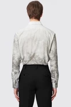 Huile Slim Fit Grey Cotton Shirt