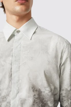 Huile Slim Fit Grey Cotton Shirt