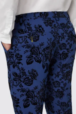 Jackalope Blue Suit With Floral Flocking