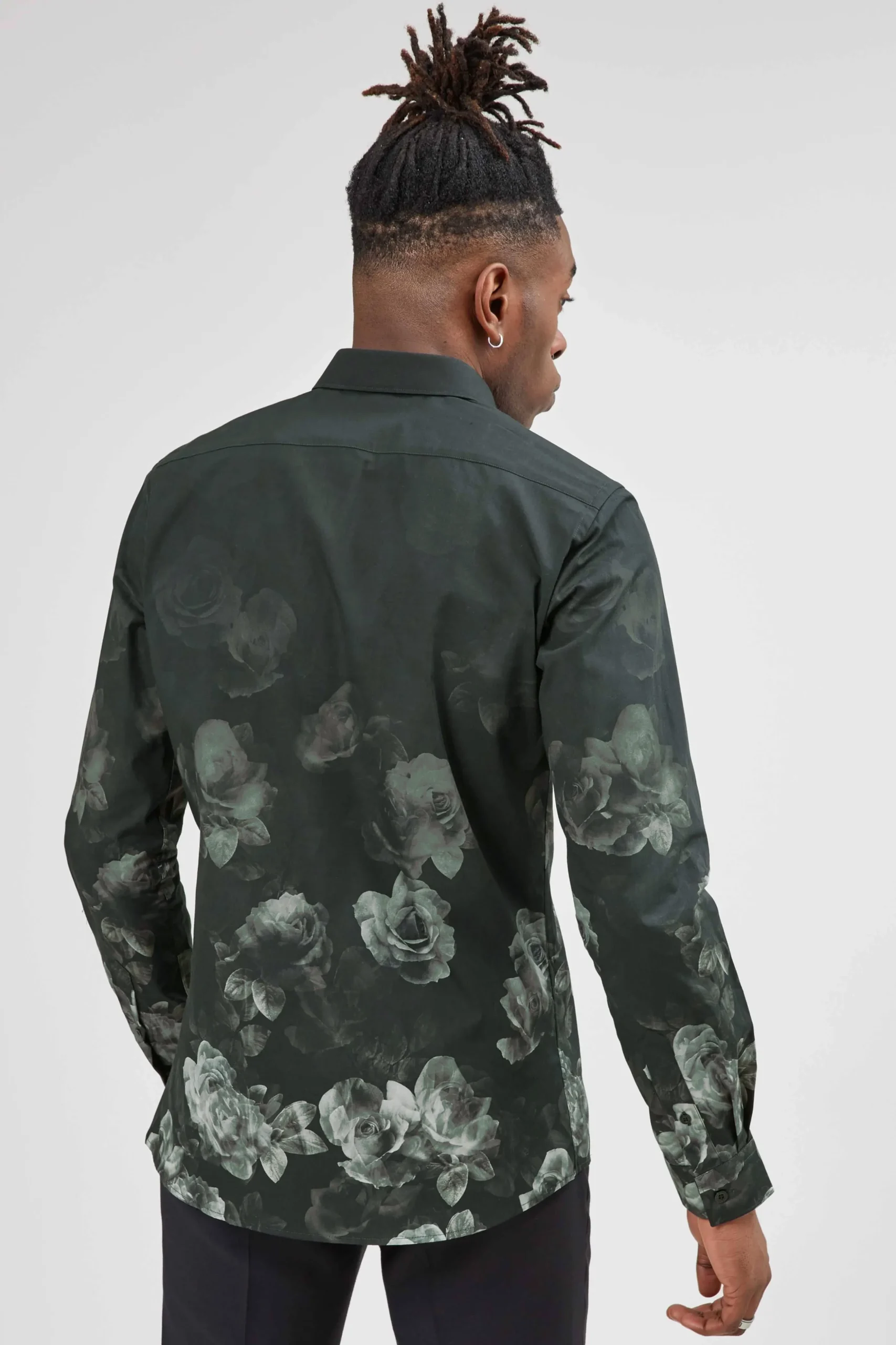 Kember Slim Fit Black Floral Shirt