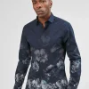 Kember Slim Fit Blue Floral Shirt