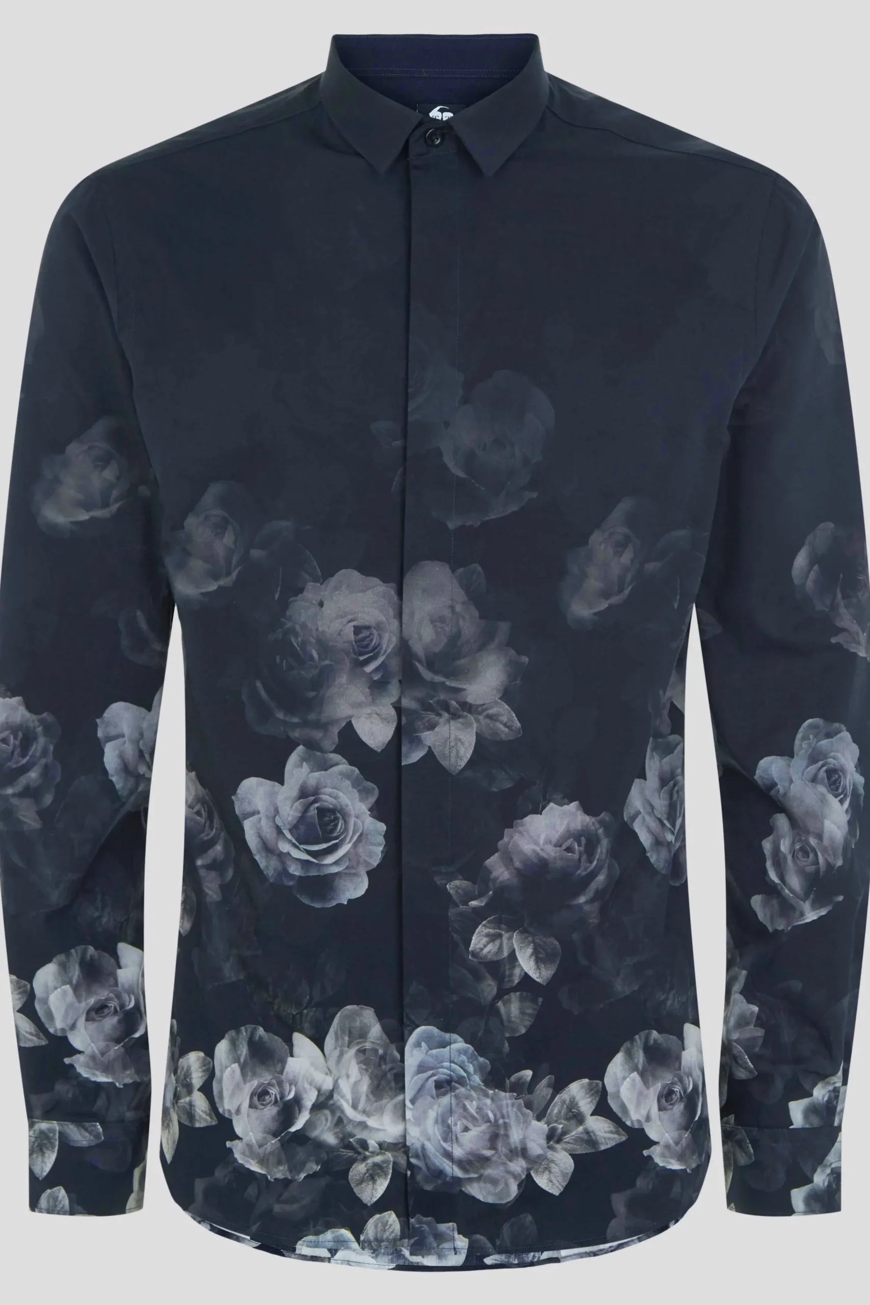 Kember Slim Fit Blue Floral Shirt