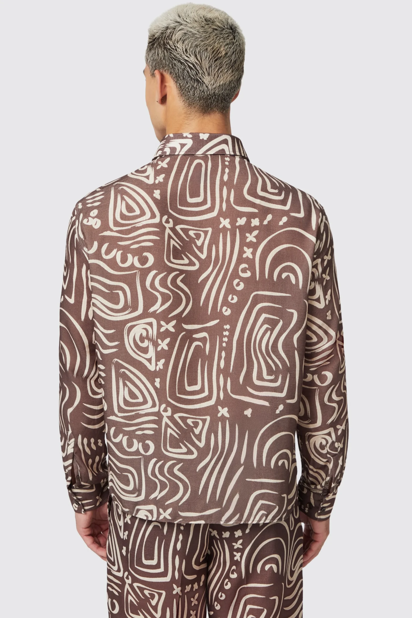 Kessie Cream Abstract Print Shirt